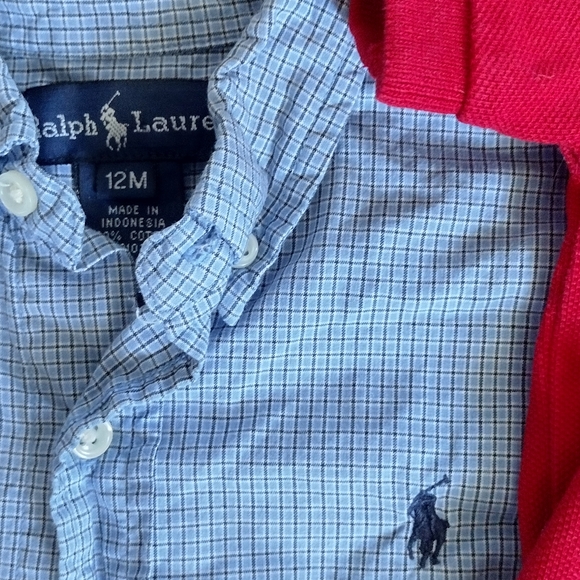Ralph Lauren polo button teddy plaid big pony 12mo - Picture 4 of 7